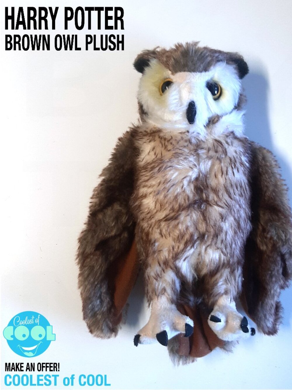 Wizarding World Harry Potter Brown Owl plush 10" Realistic toy Swivel Head